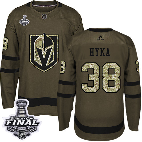 Adidas Golden Knights #38 Tomas Hyka Green Salute to Service 2018 Stanley Cup Final Stitched Youth NHL Jersey - Click Image to Close