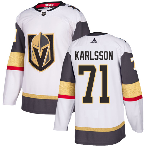 Adidas Golden Knights #71 William Karlsson White Road Authentic Stitched Youth NHL Jersey - Click Image to Close