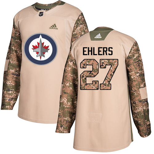 Adidas Jets #27 Nikolaj Ehlers Camo Authentic 2017 Veterans Day Stitched Youth NHL Jersey - Click Image to Close