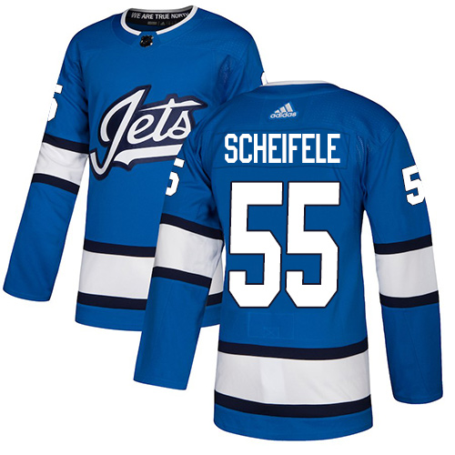 Adidas Jets #55 Mark Scheifele Blue Alternate Authentic Stitched Youth NHL Jersey - Click Image to Close